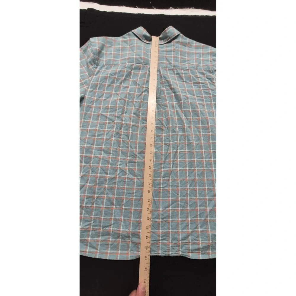 The North‎ Face men's blue/orange plaid short sleeve button down shirt sz. XL